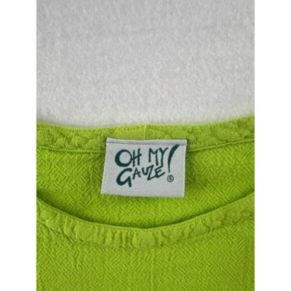 Oh My Gauze Womens Lime Poncho Top S Soft & Breathable - Picture 3 of 4